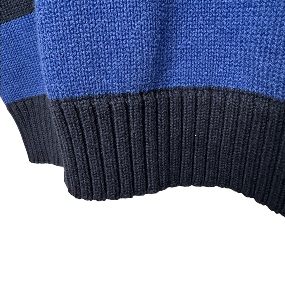 Vintage Lauren Ralph Lauren Striped 1/4 Zip Sweater Embroidered Oversized Preppy - Picture 5 of 8